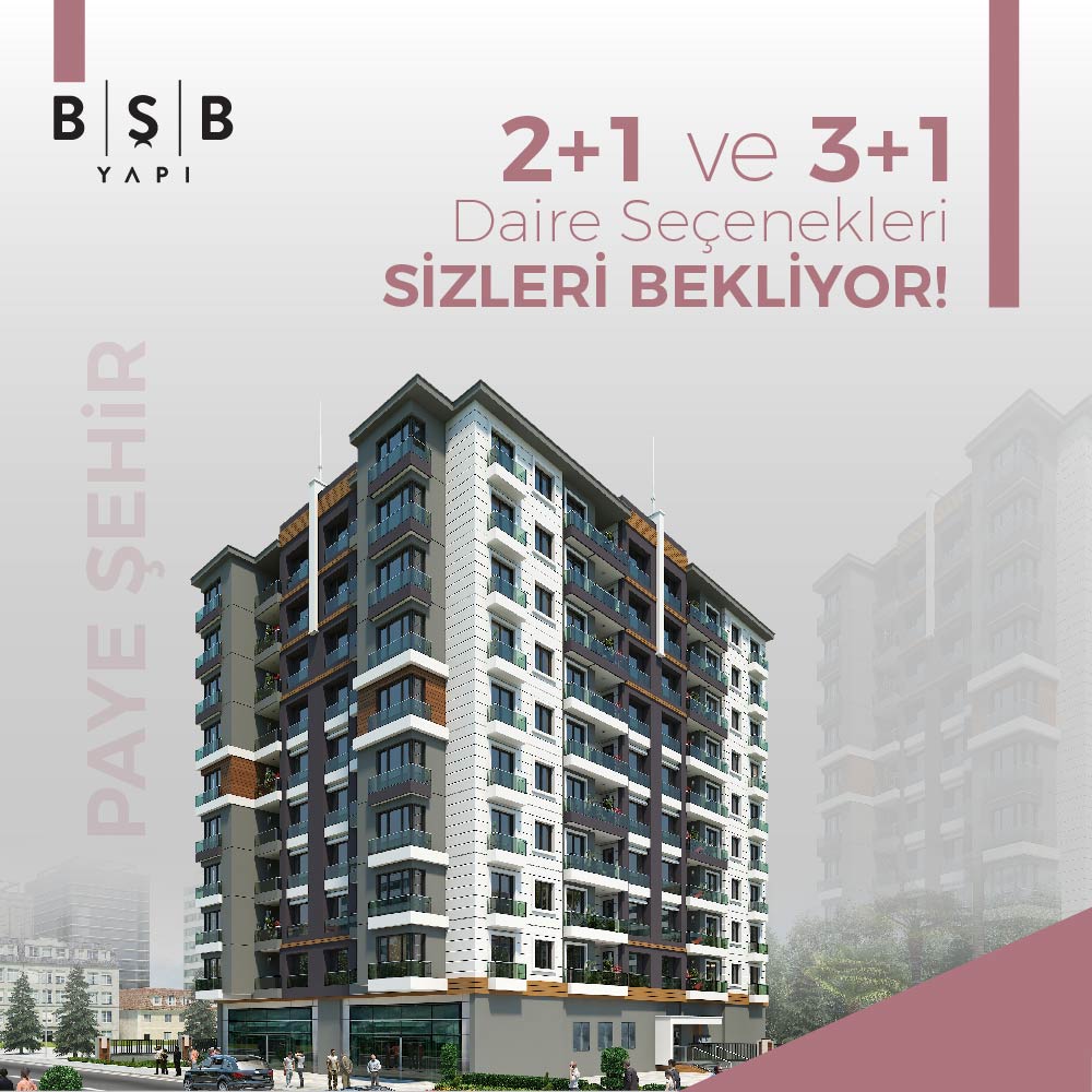2+1 ve 3+1 Daire seçenekleri Sizleri Bekliyor